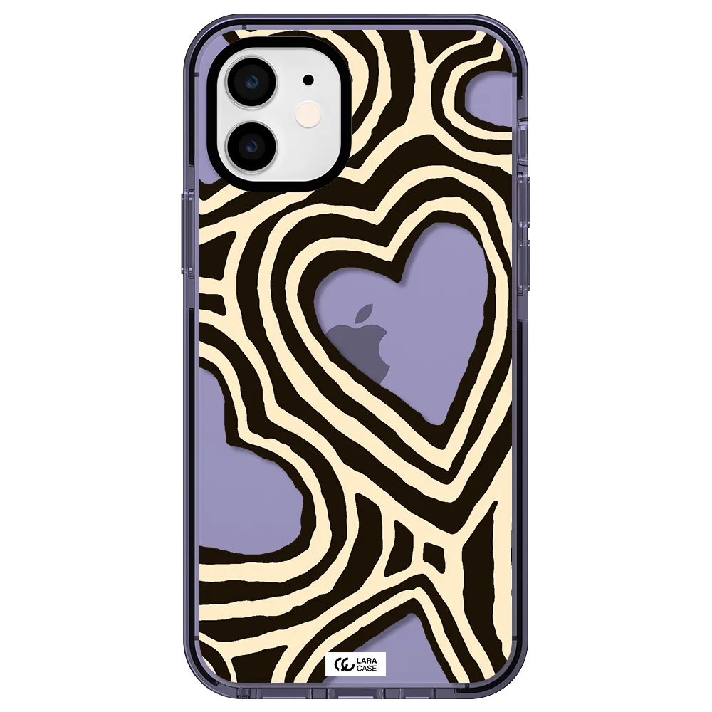 Cute Hearts Apple iPhone 11 impact Lilac Case