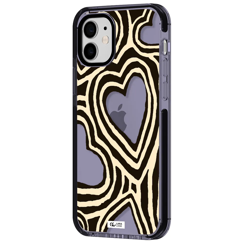 Cute Hearts Apple iPhone 11 impact Lilac Case