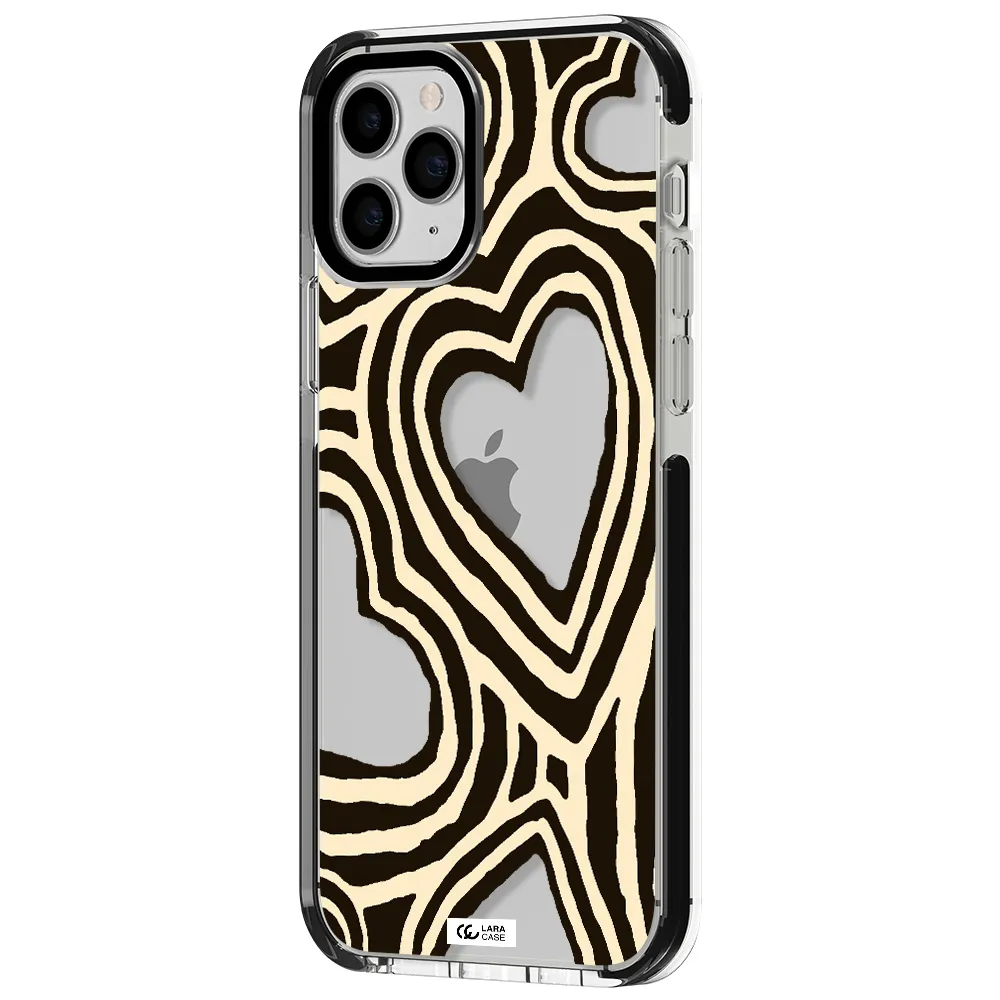 Cute Hearts Apple iPhone 11 pro impact black border Case