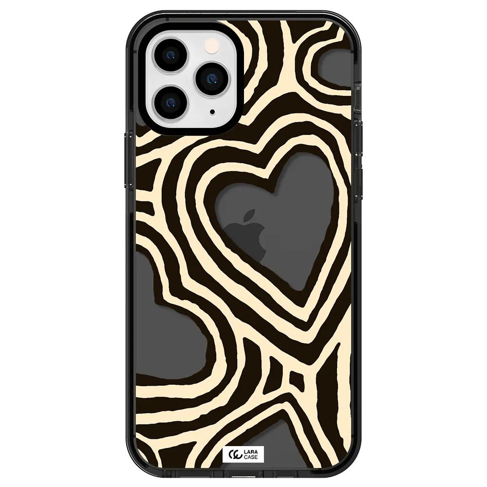 Cute Hearts Apple iPhone 11 pro impact Smoke Black Case
