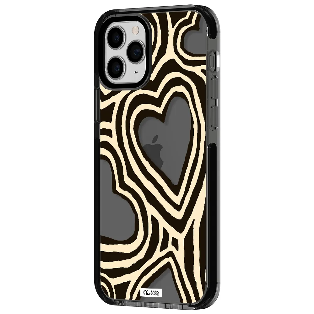 Cute Hearts Apple iPhone 11 pro impact Smoke Black Case