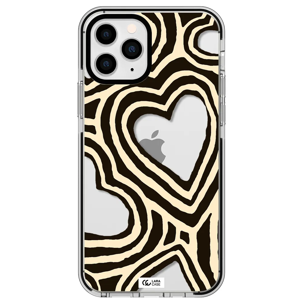 Cute Hearts Apple iPhone 11 pro max impact black border Case