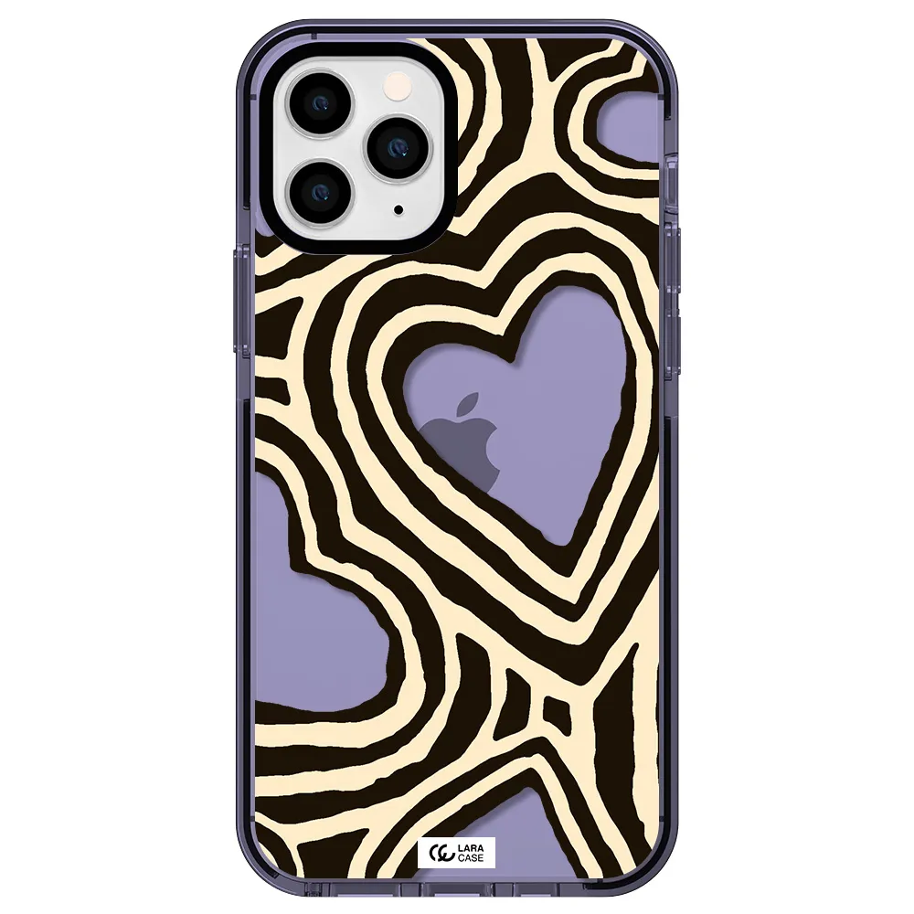 Cute Hearts Apple iPhone 11 pro max impact Lilac Case