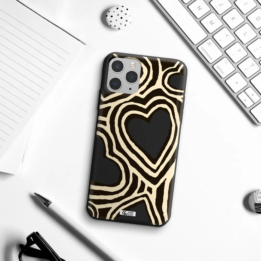 Cute Hearts Apple iPhone 11 pro max Silicone black Case