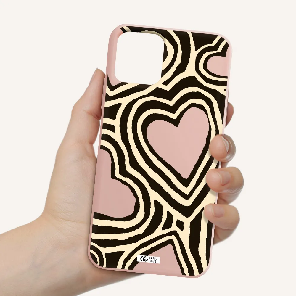 Cute Hearts Apple iPhone 11 pro max Silicone pastel pink Case