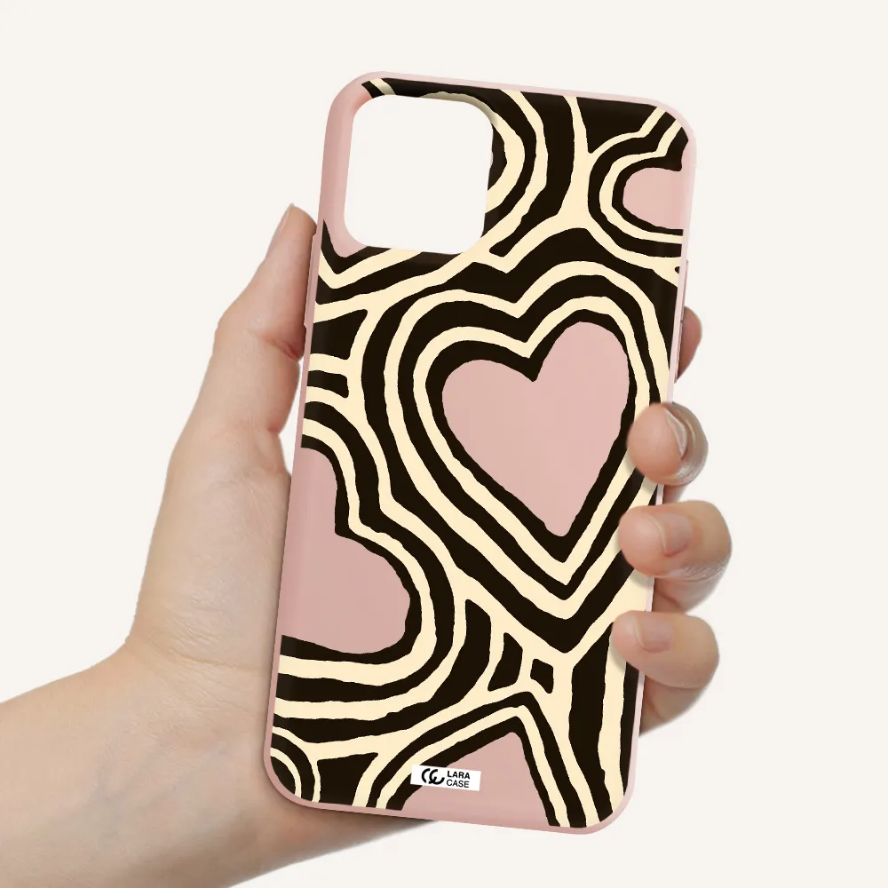 Cute Hearts Apple iPhone 11 pro Silicone pastel pink Case