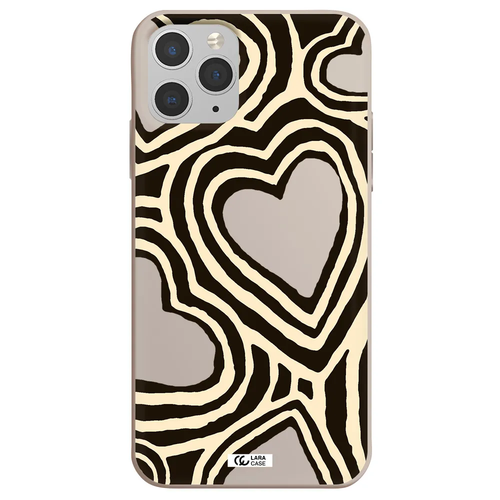 Cute Hearts Apple iPhone 11 pro Silicone Stone Case