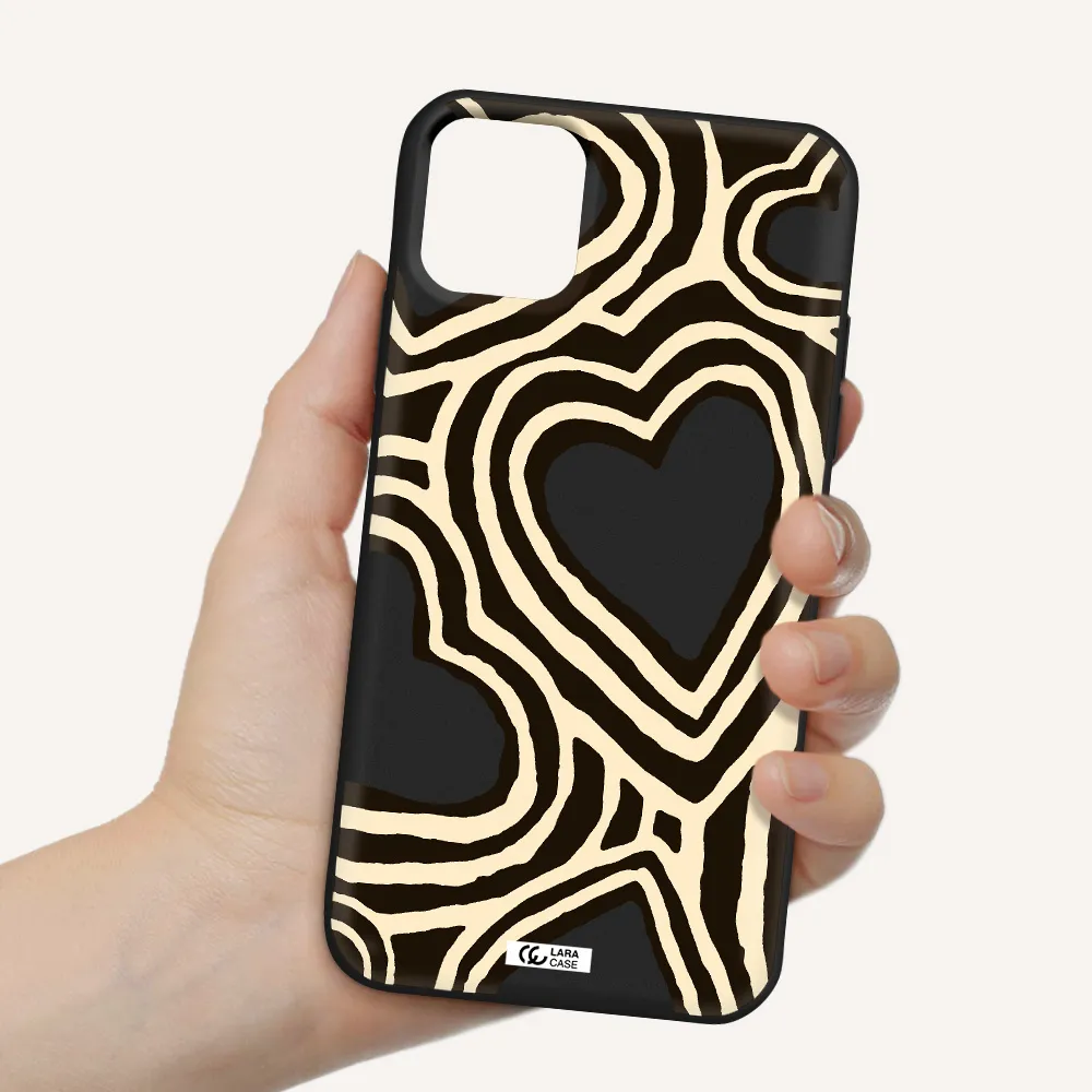 Cute Hearts Apple iPhone 11 Silicone black Case