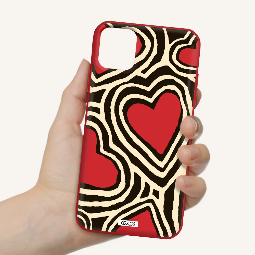 Cute Hearts Apple iPhone 11 Silicone Imperial Red Case