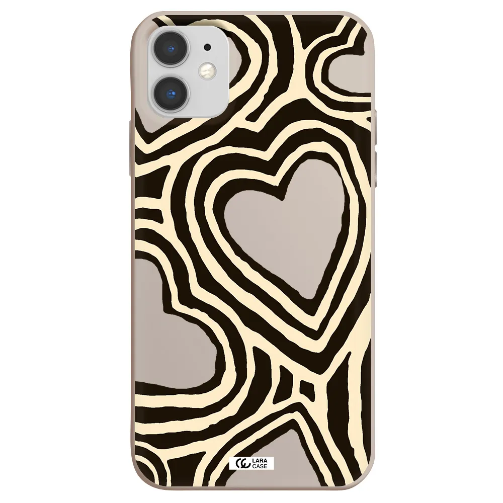 Cute Hearts Apple iPhone 11 Silicone Stone Case