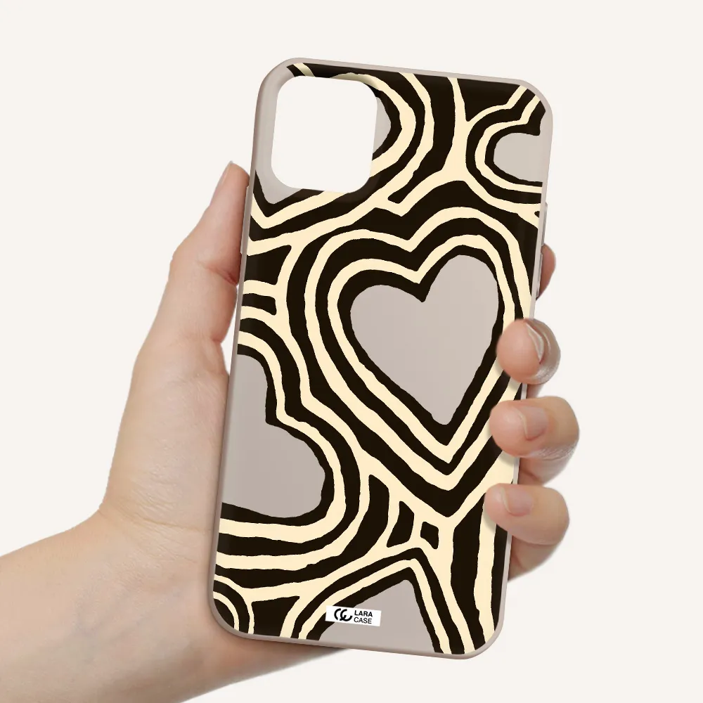 Cute Hearts Apple iPhone 11 Silicone Stone Case