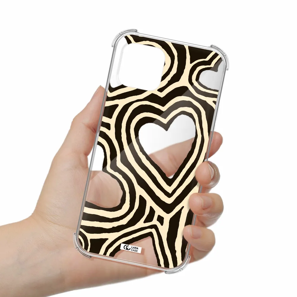 Cute Hearts Apple iPhone 12 Clear PC Case