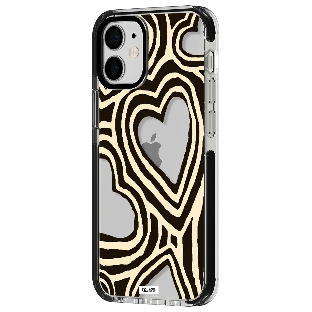 Cute Hearts Apple iPhone 12 mini impact black border Case