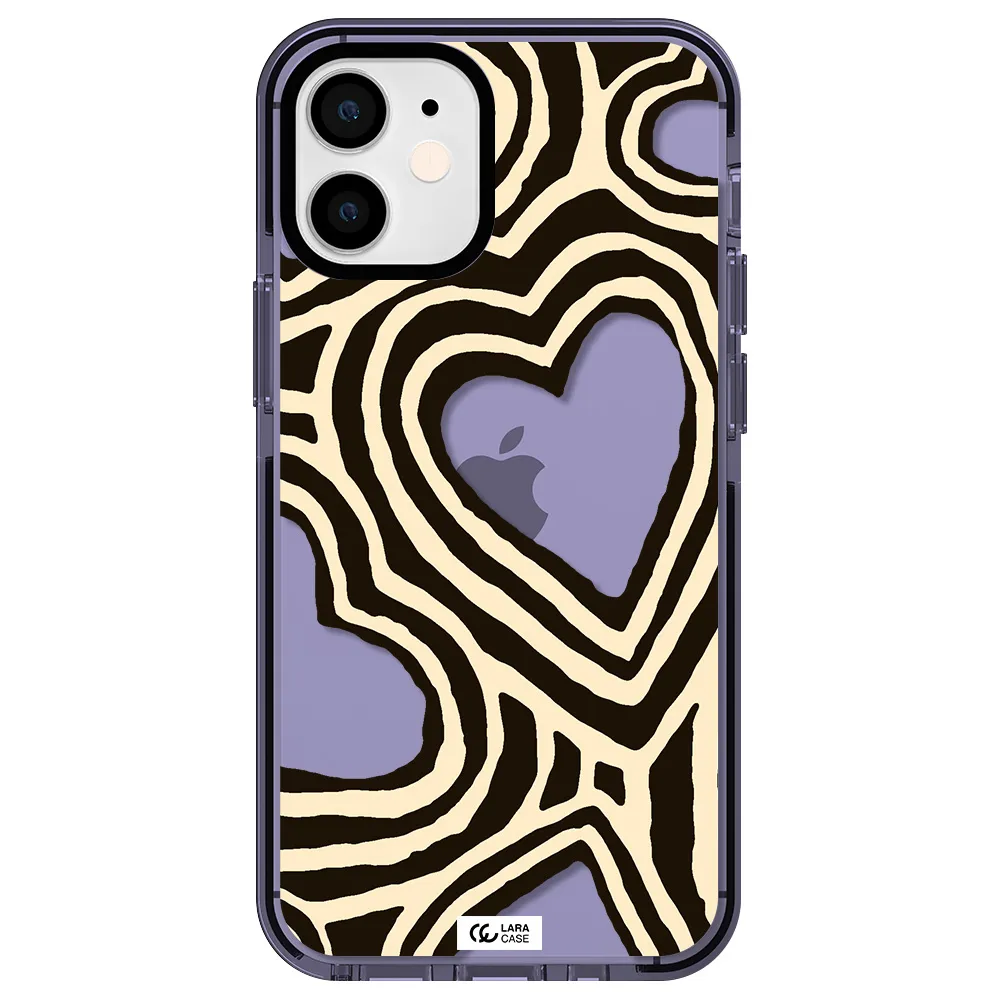Cute Hearts Apple iPhone 12 mini impact Lilac Case