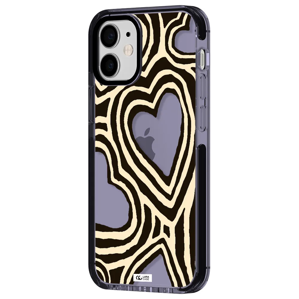 Cute Hearts Apple iPhone 12 mini impact Lilac Case