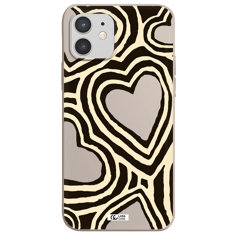 Cute Hearts Apple iPhone 12 mini Silicone Stone Case