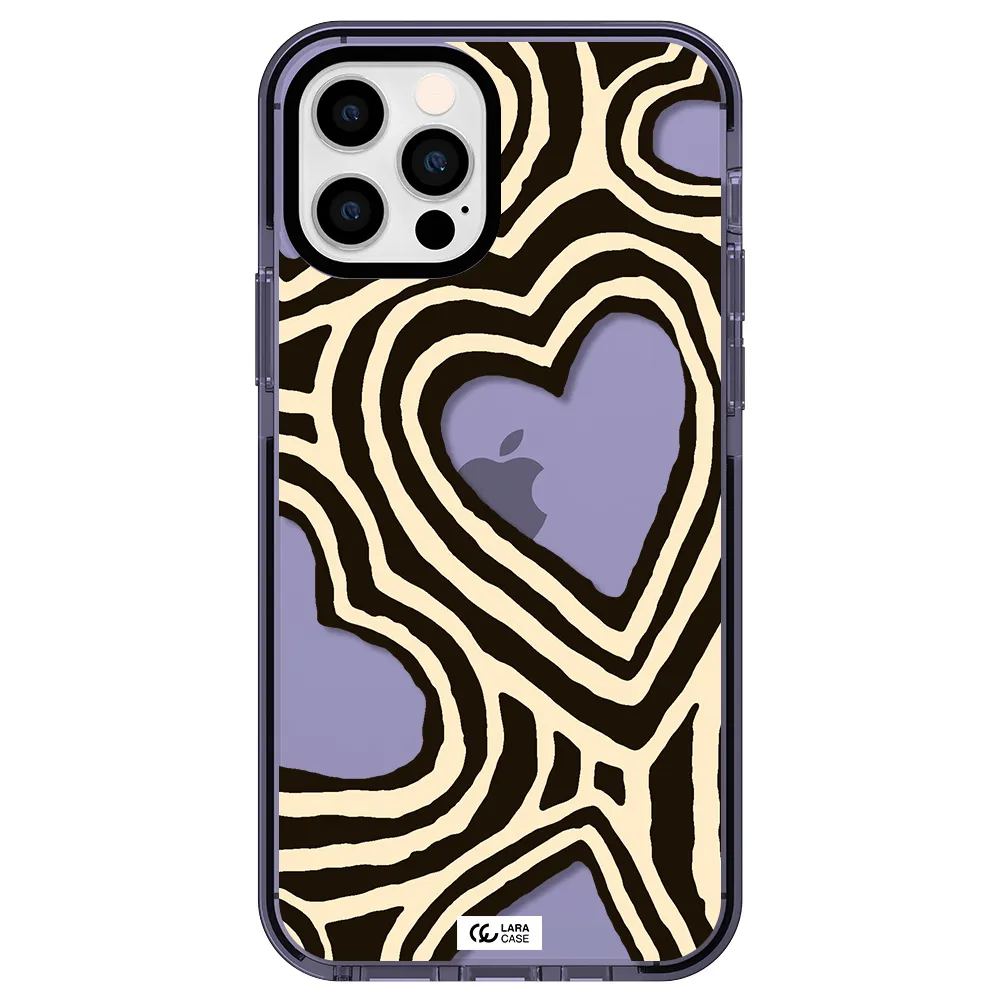 Cute Hearts Apple iPhone 12 pro impact Lilac Case