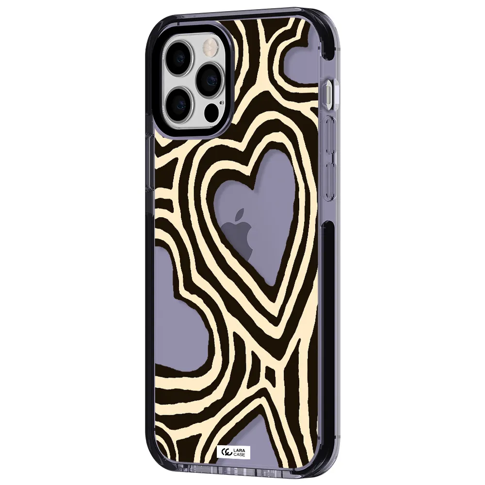 Cute Hearts Apple iPhone 12 pro impact Lilac Case