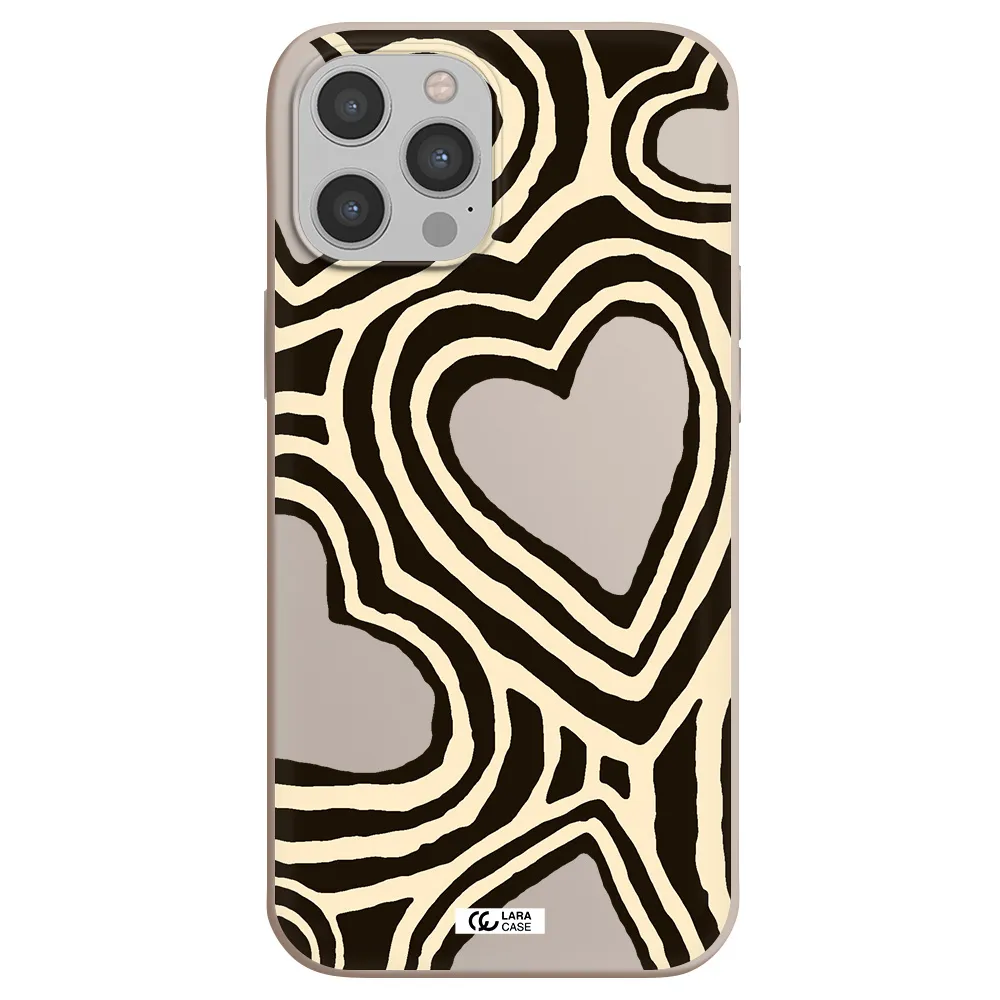 Cute Hearts Apple iPhone 12 pro max Silicone Stone Case