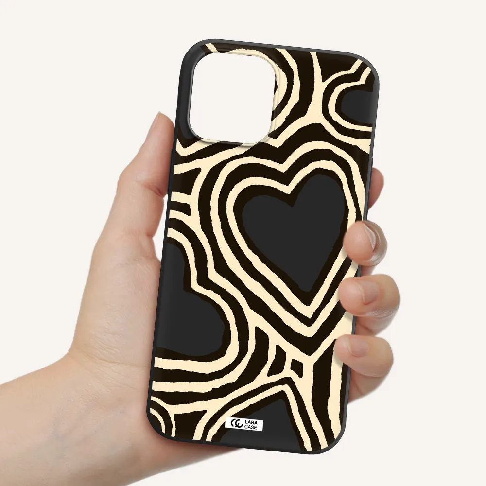 Cute Hearts Apple iPhone 12 pro Silicone black Case