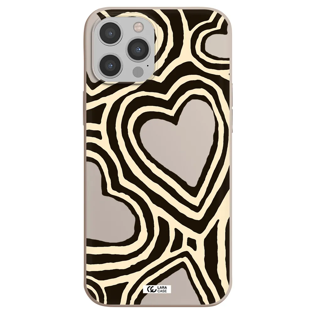 Cute Hearts Apple iPhone 12 pro Silicone Stone Case