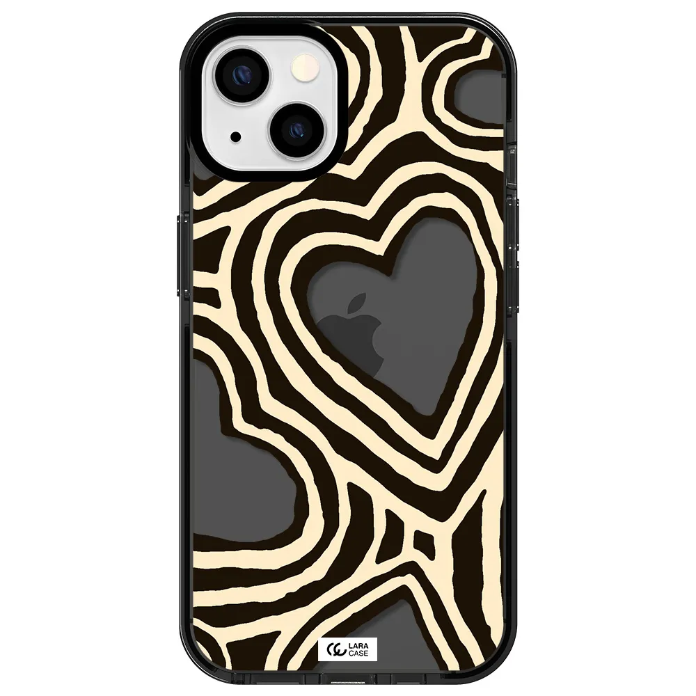Cute Hearts Apple iPhone 13 impact Smoke Black Case