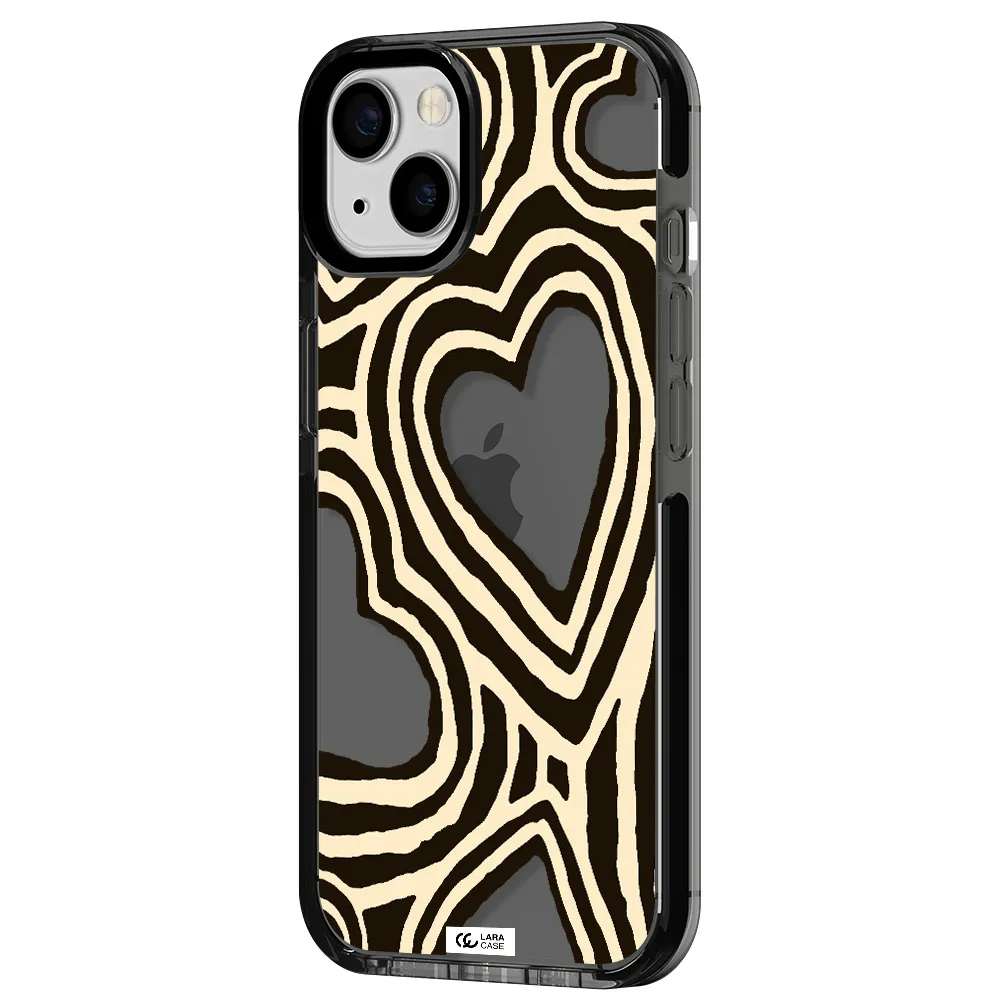 Cute Hearts Apple iPhone 13 impact Smoke Black Case