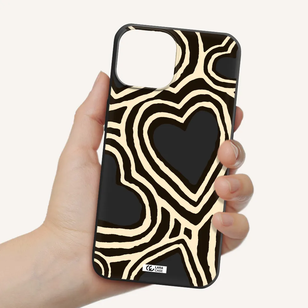 Cute Hearts Apple iPhone 13 mini Silicone black Case
