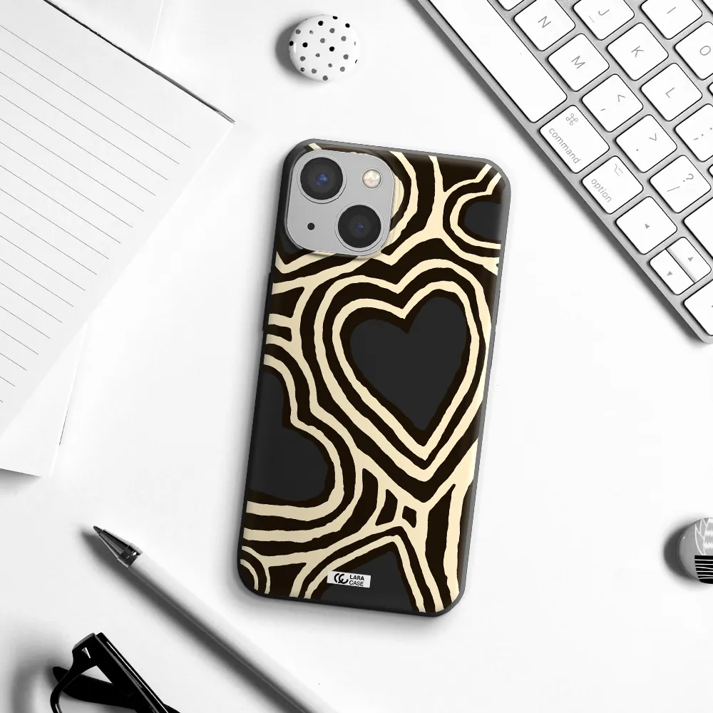 Cute Hearts Apple iPhone 13 mini Silicone black Case