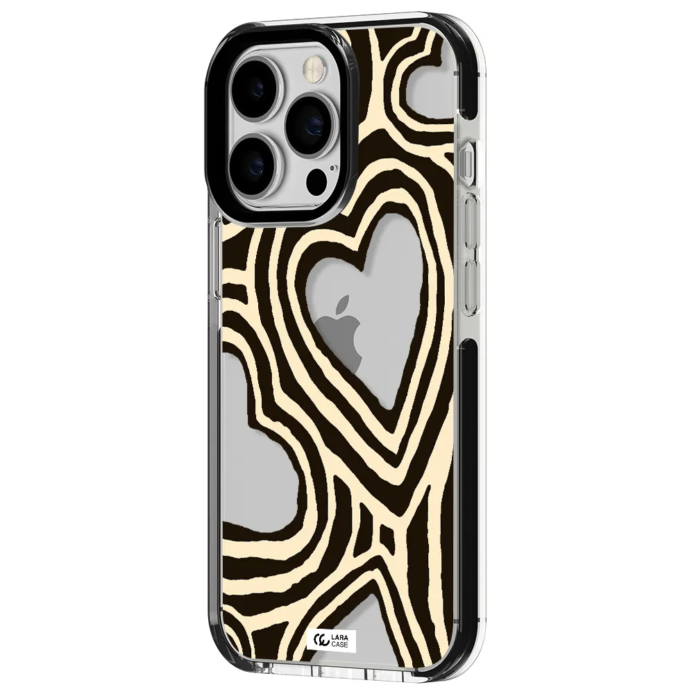 Cute Hearts Apple iPhone 13 Pro impact black border Case