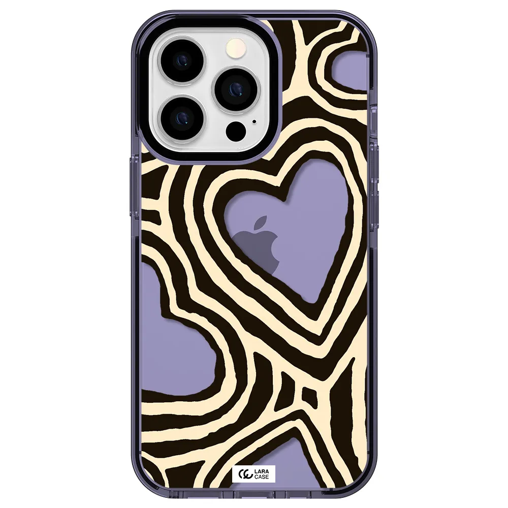 Cute Hearts Apple iPhone 13 Pro impact Lilac Case