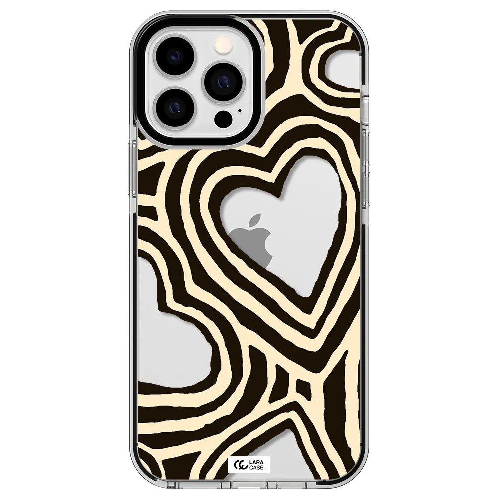 Cute Hearts Apple iPhone 13 Pro Max impact black border Case