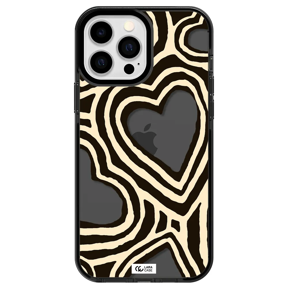 Cute Hearts Apple iPhone 13 Pro Max impact Smoke Black Case