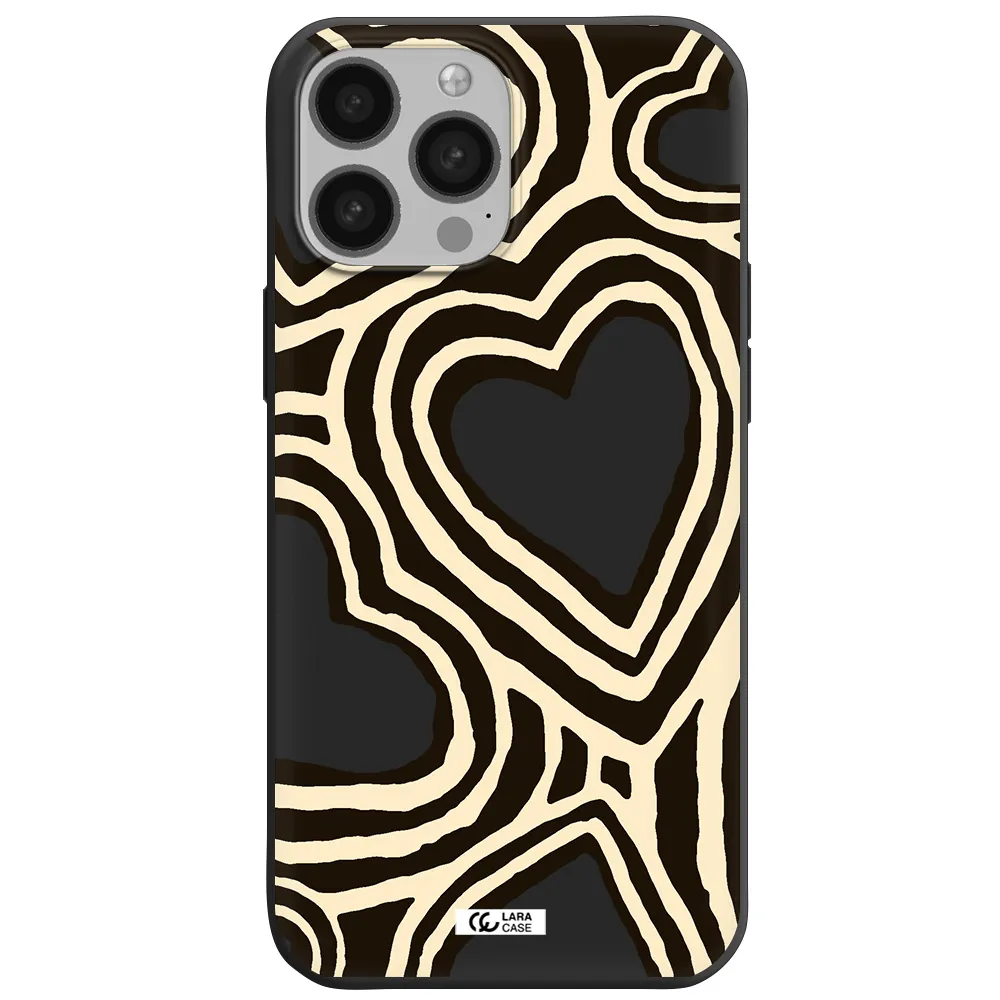 Cute Hearts Apple iPhone 13 Pro Max Silicone black Case