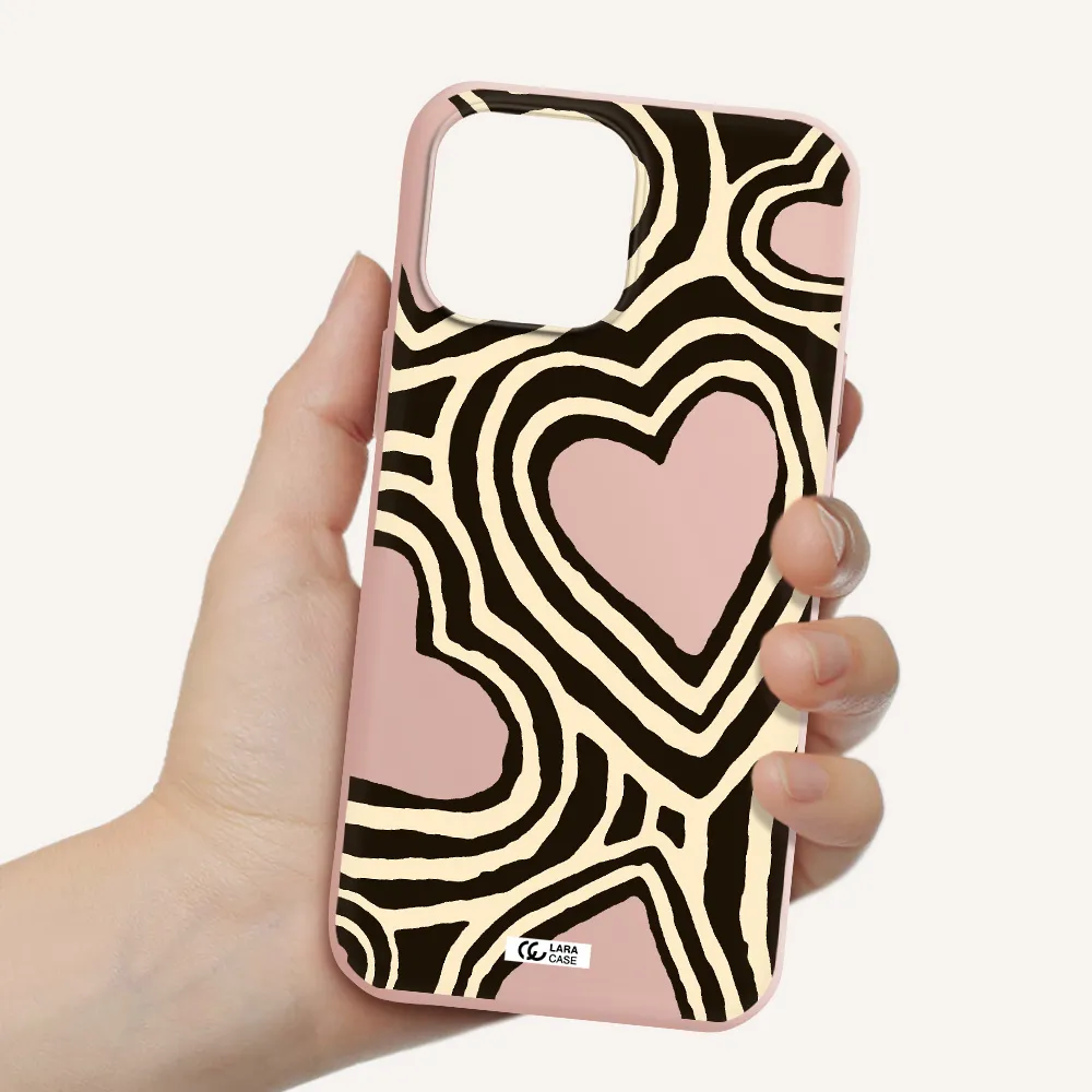 Cute Hearts Apple iPhone 13 Pro Max Silicone pastel pink Case