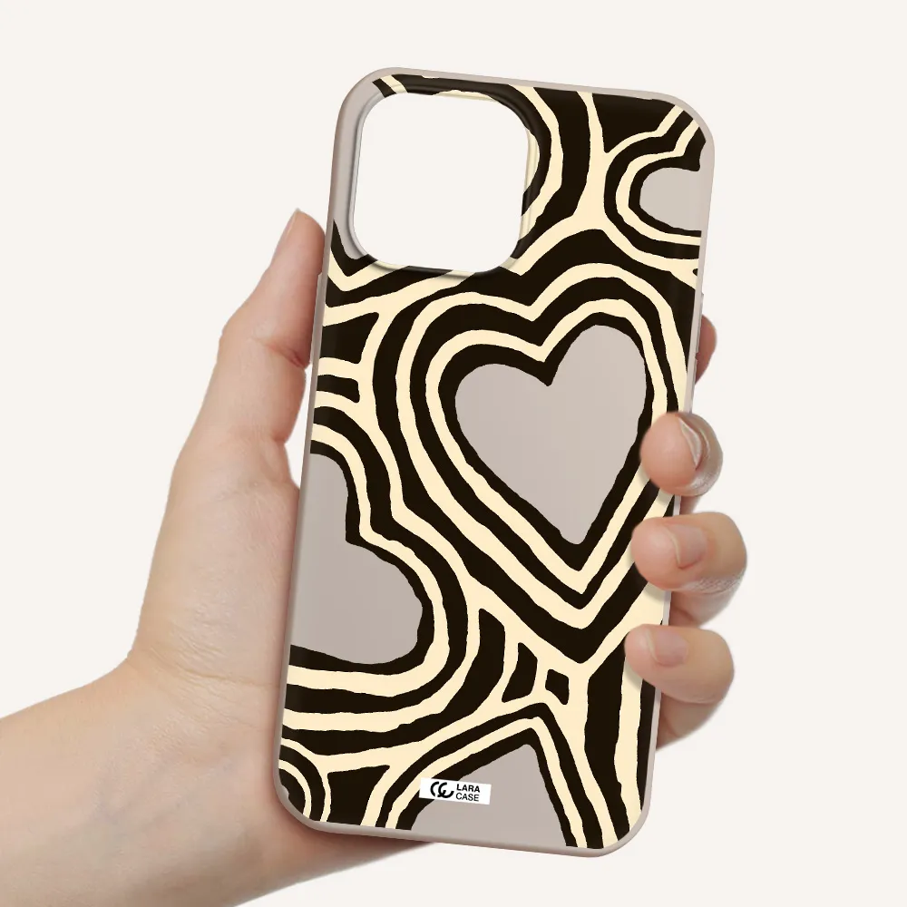 Cute Hearts Apple iPhone 13 Pro Max Silicone Stone Case