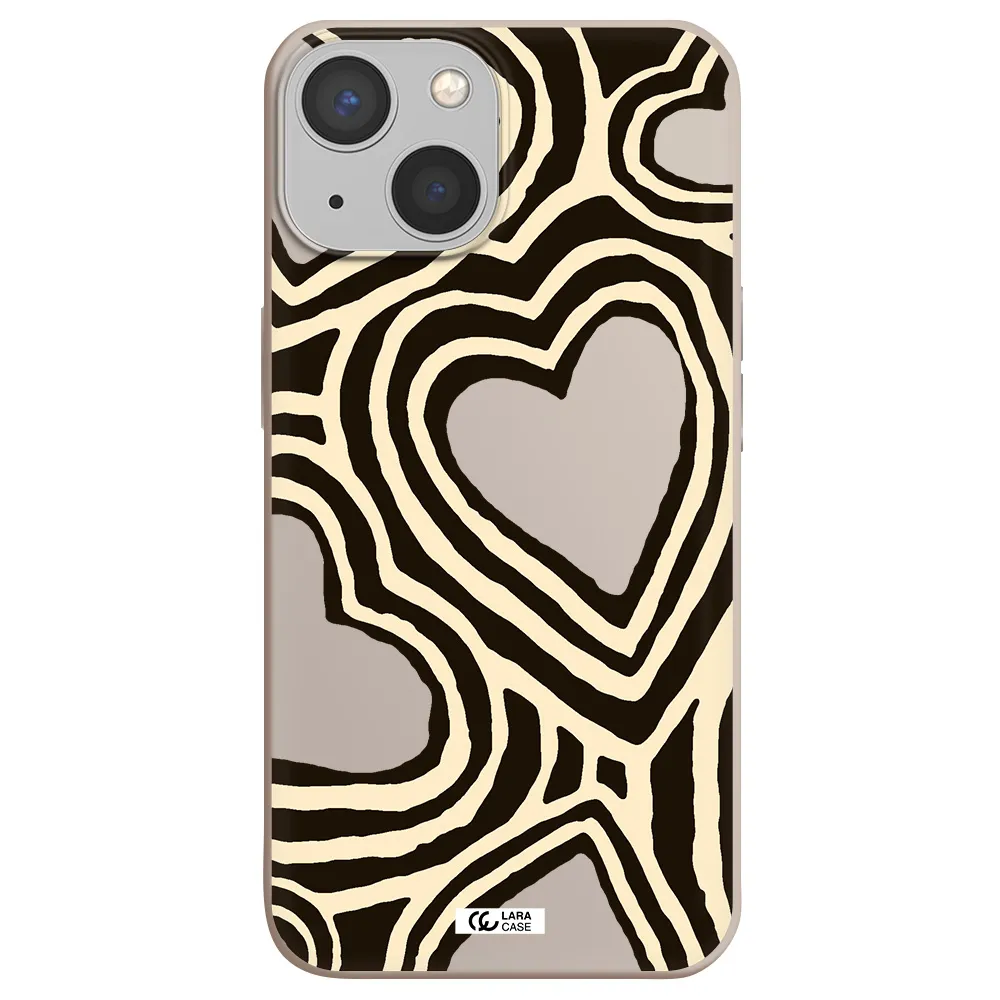 Cute Hearts Apple iPhone 13 Silicone Stone Case