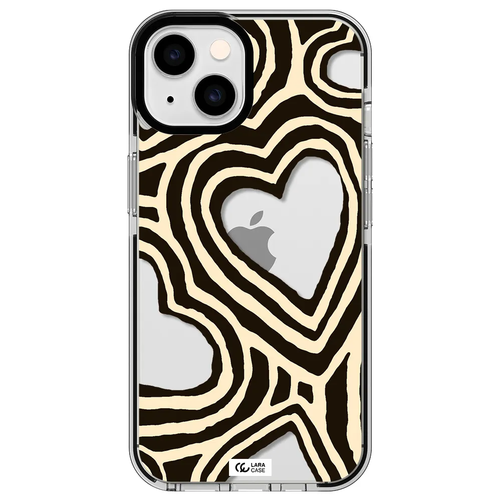 Cute Hearts Apple iPhone 14 impact black border Case