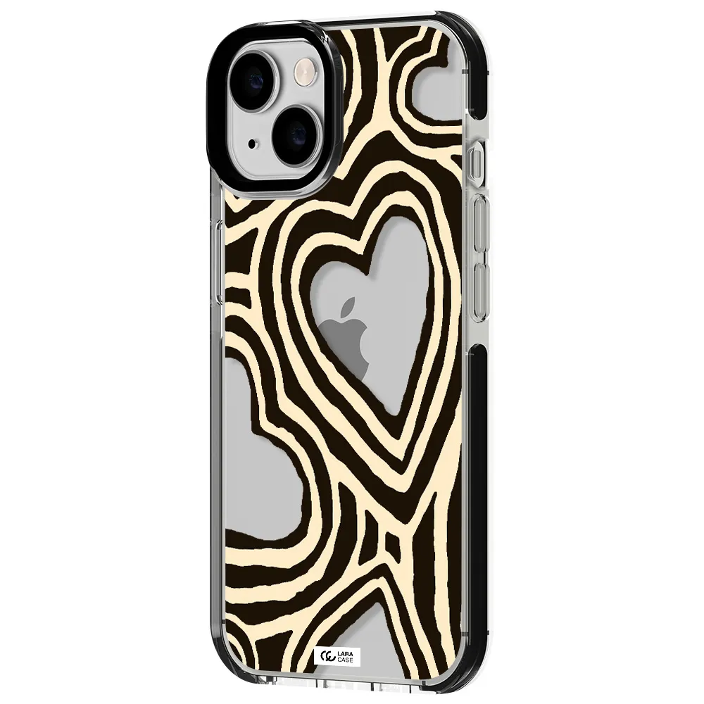Cute Hearts Apple iPhone 14 impact black border Case