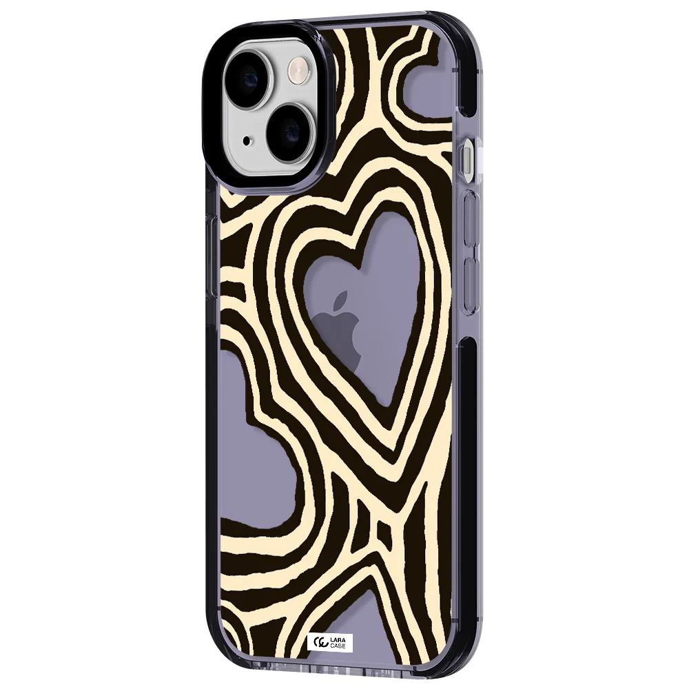 Cute Hearts Apple iPhone 14 impact Lilac Case