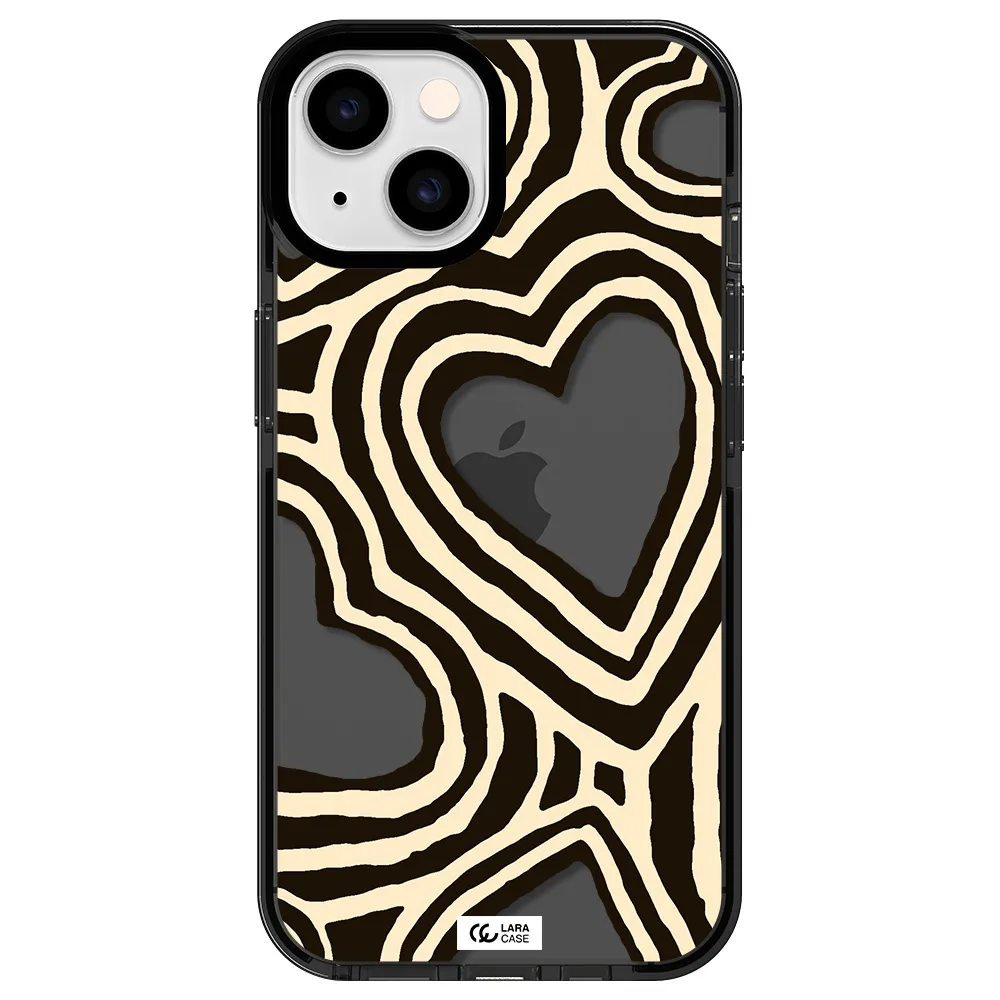 Cute Hearts Apple iPhone 14 impact Smoke Black Case
