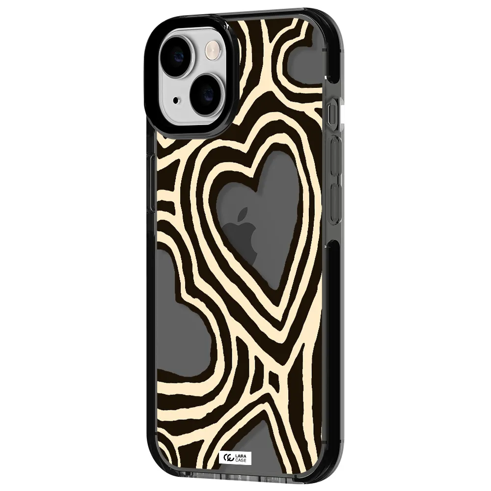 Cute Hearts Apple iPhone 14 impact Smoke Black Case