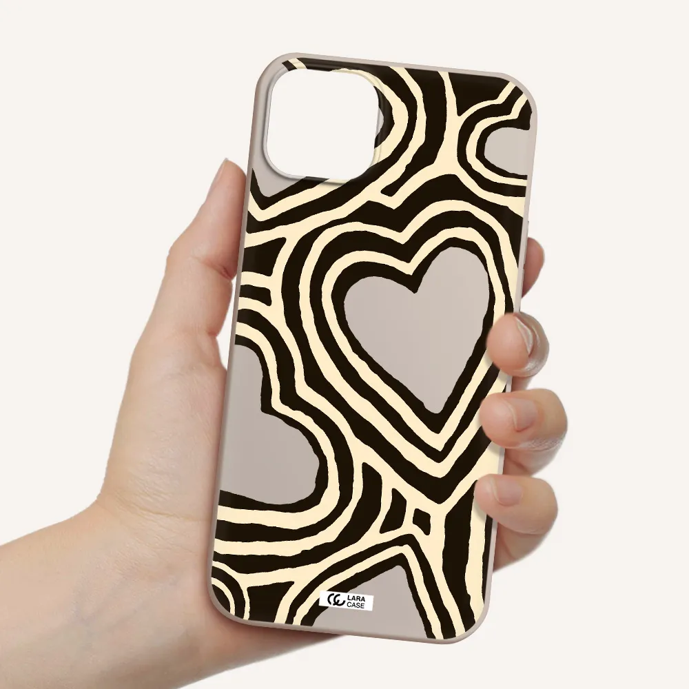 Cute Hearts Apple iPhone 14 plus Silicone Stone Case