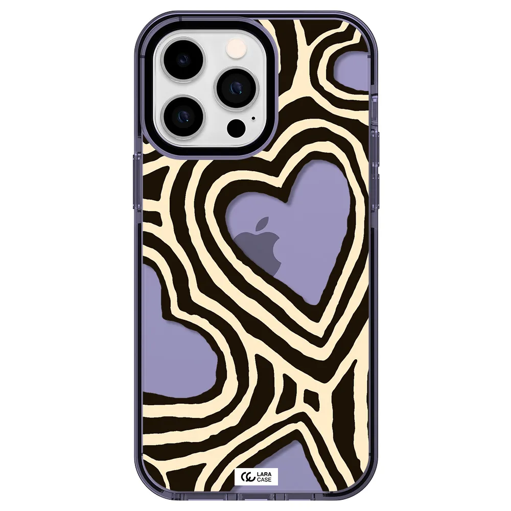 Cute Hearts Apple iPhone 14 pro max impact Lilac Case