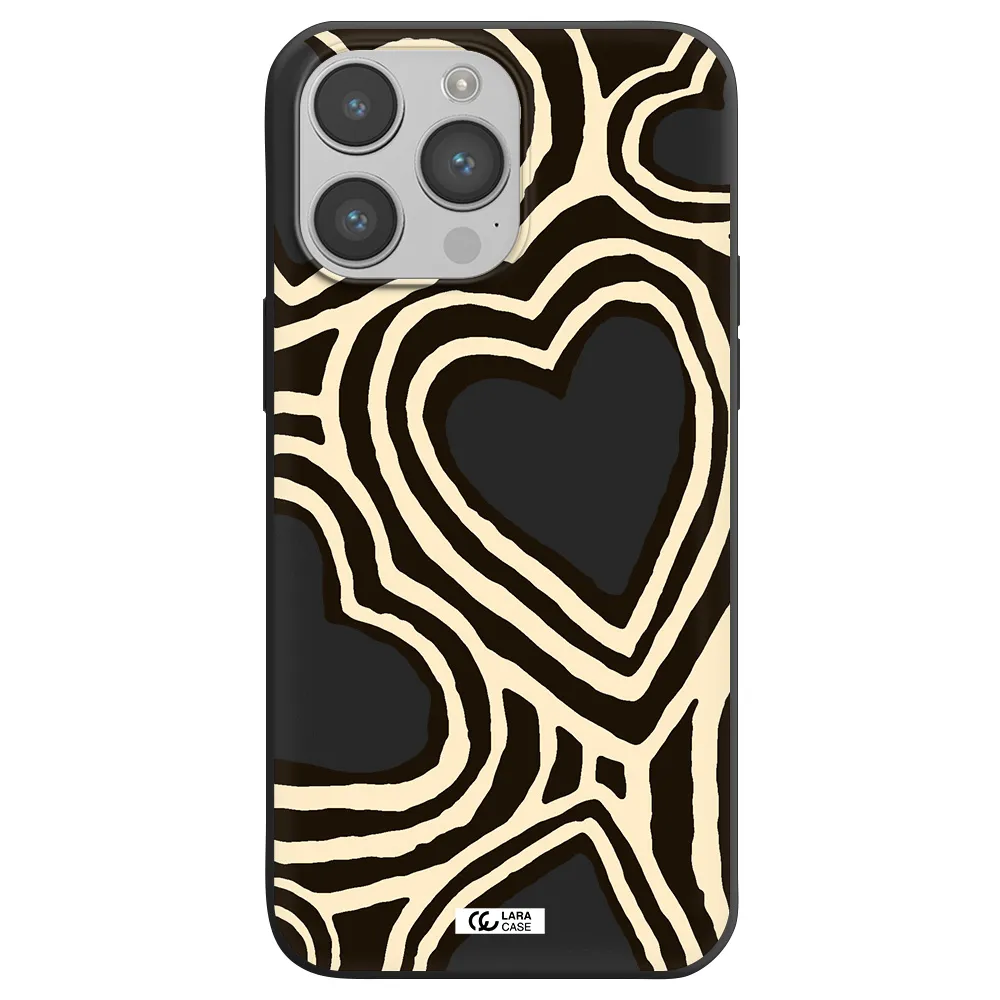 Cute Hearts Apple iPhone 14 pro max Silicone black Case
