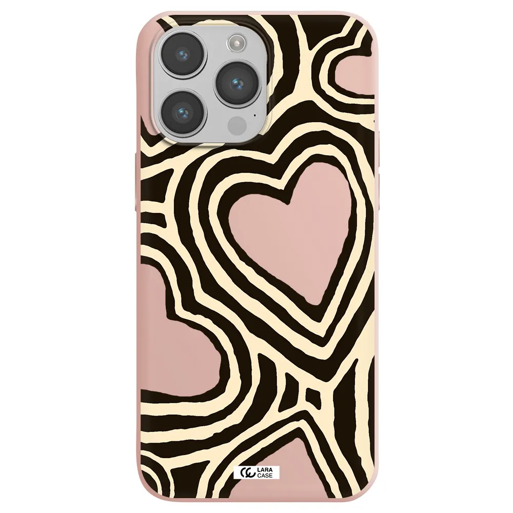 Cute Hearts Apple iPhone 14 pro max Silicone pastel pink Case