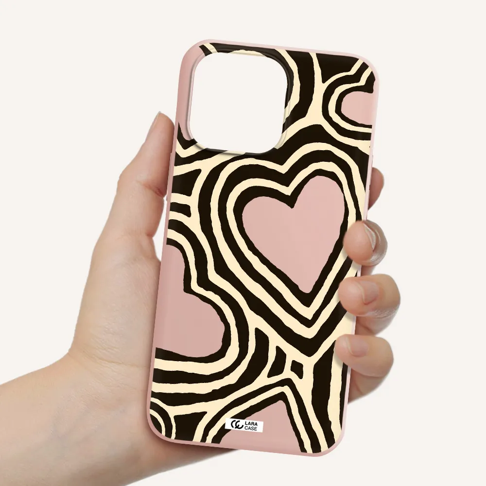 Cute Hearts Apple iPhone 14 pro max Silicone pastel pink Case