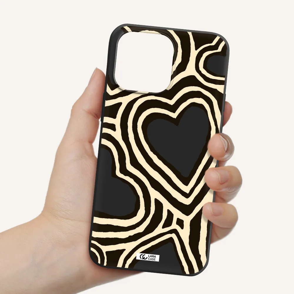 Cute Hearts Apple iPhone 14 pro Silicone black Case