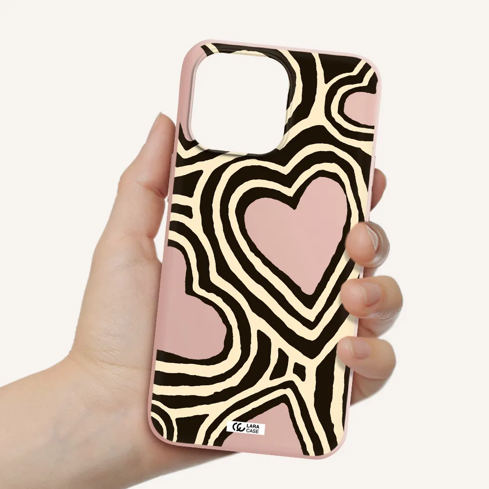 Cute Hearts Apple iPhone 14 pro Silicone pastel pink Case