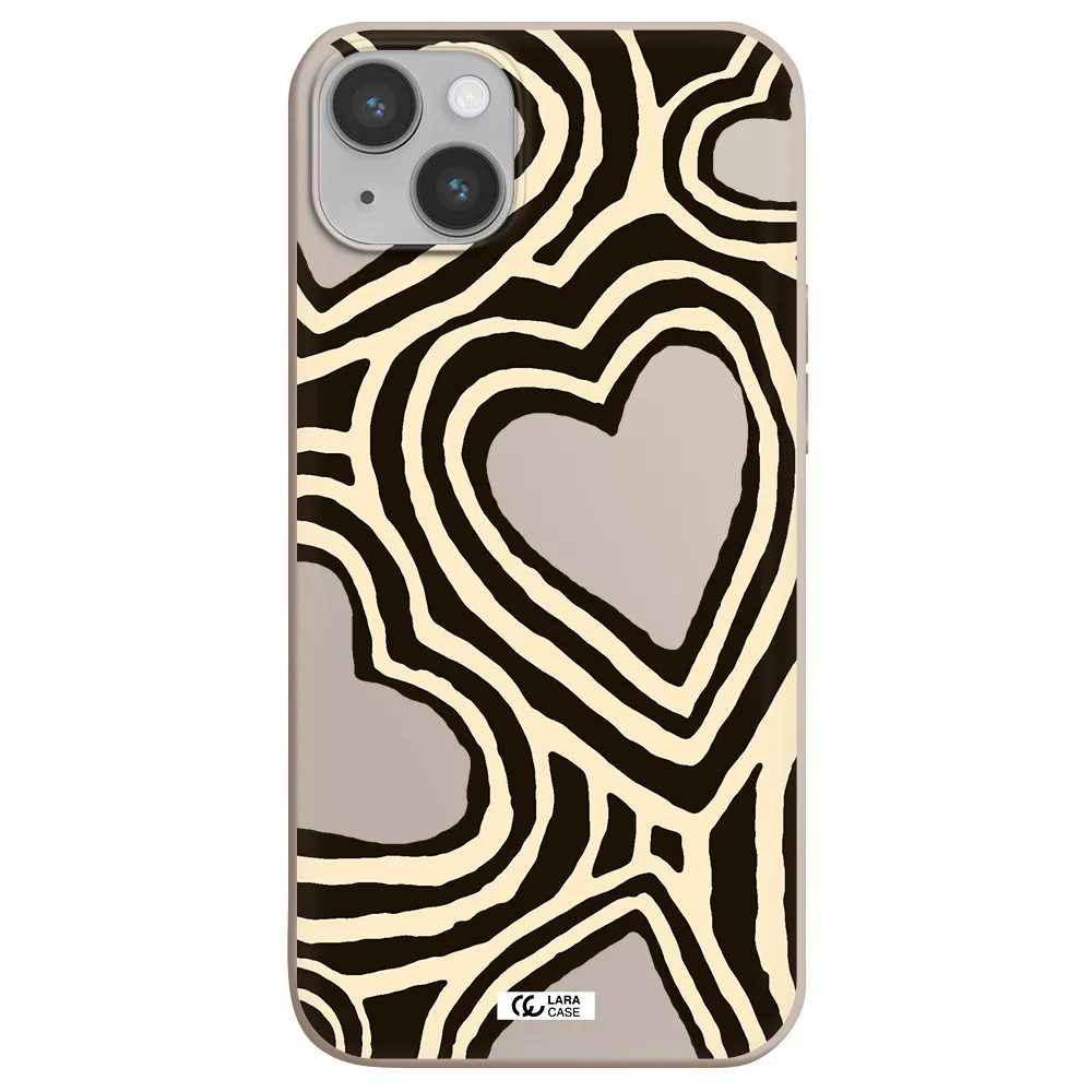 Cute Hearts Apple iPhone 14 Silicone Stone Case